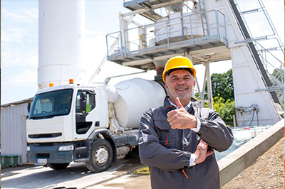 Plant operator near silo