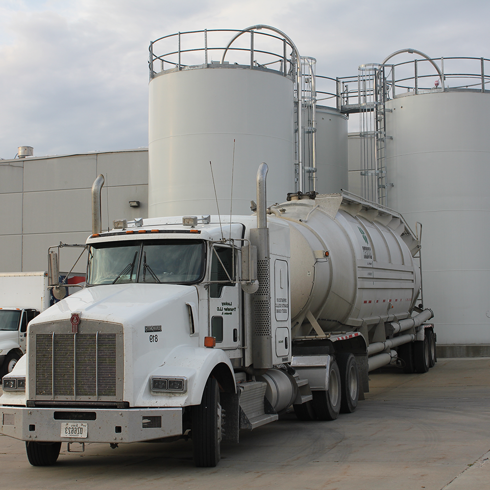 truck at plastic silo