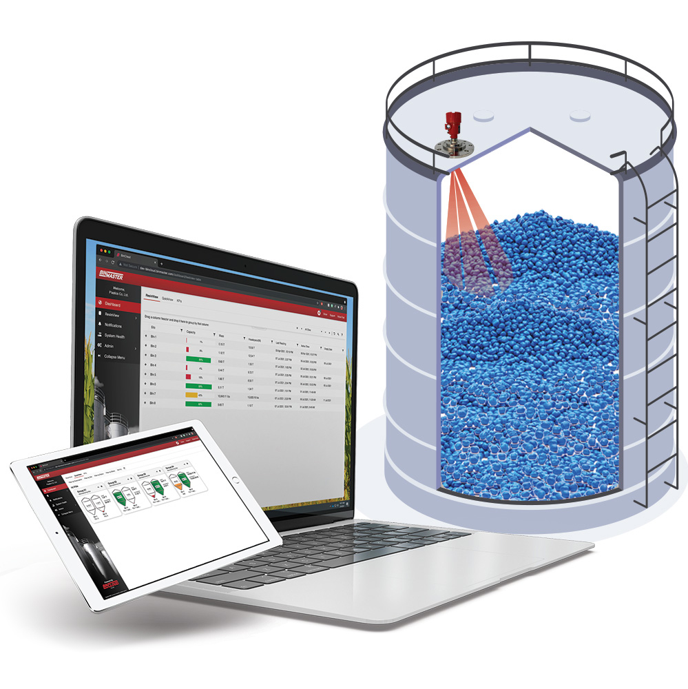 plastic silo and BinCloud graphic