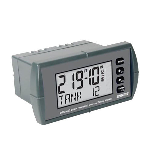 DPM-400 Loop-powered, dual-line 4-20 mA panel meter. Feet and inches display