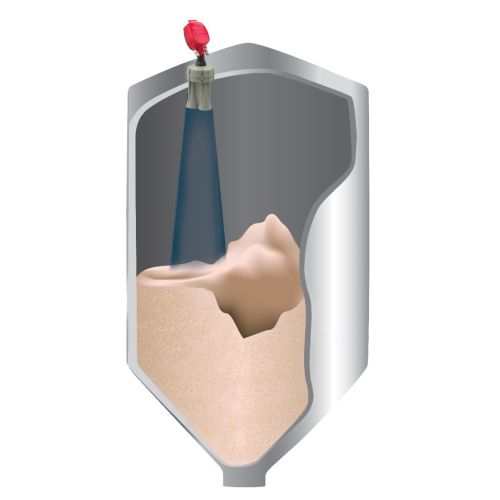 binmaster 3D Acoustic level sensor RL standard silo diagram