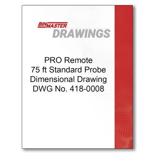 418-0008 PRO Remote 75 ft Standard Probe Dimensional Drawing
