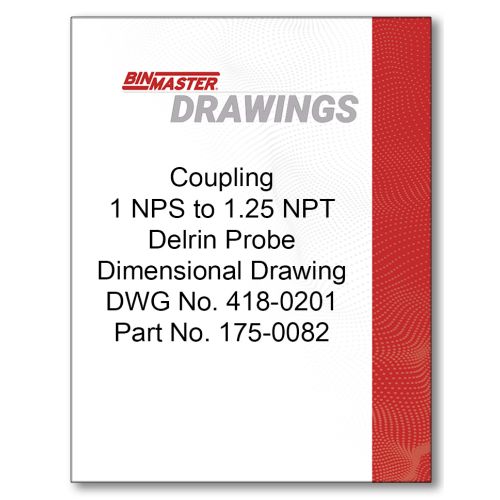Coupling 1 NPS 1.25 NPT Delrin Probe Dimensional Drawing