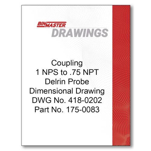 Coupling 1 NPS .75 NPT Delrin Probe Dimensional Drawing