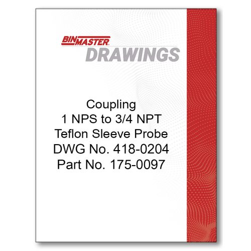 Coupling Teflon Sleeved Probe Dimensional Drawing