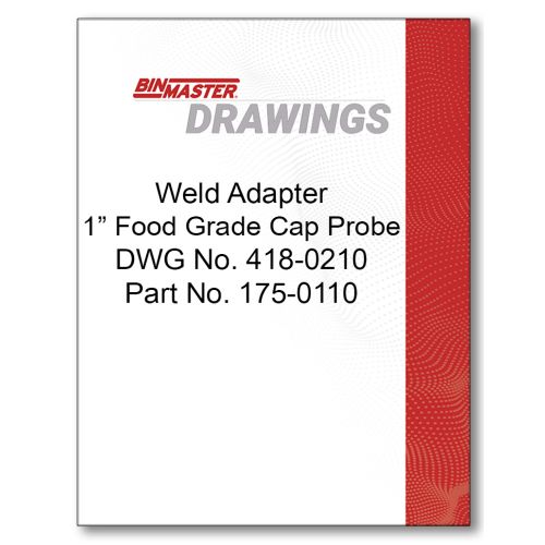 418-0210 Weld Adapter Food Grade Cap Probe Dimensional Drawing
