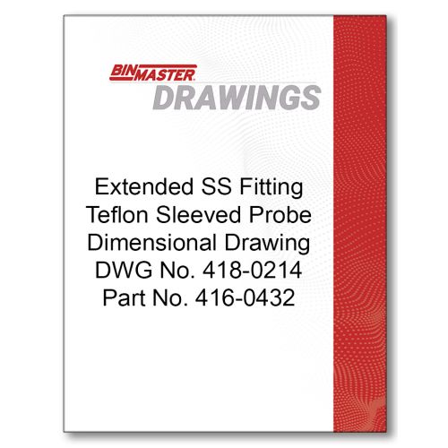Extended SS Fitting Teflon Sleeved Probe Dimensional Drawing