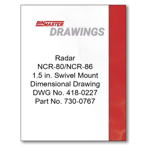 Radar NCR-80 1.5 in Swivel Mount with Adapter Plate Dimensional Drawing