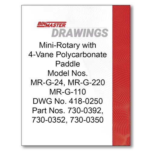 Mini-Rotary with 4-Vane Polycarbonate Paddle Dimensional Drawing