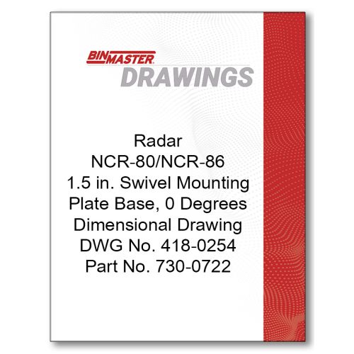 Radar NCR-80/NCR-86 Swivel Mounting Plate Base Dimensional Drawing