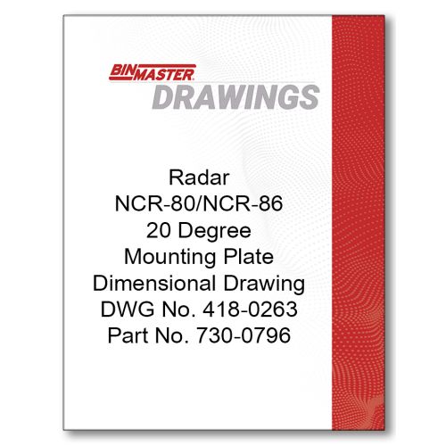 Radar NCR-80/NCR-86 20 Degree Mounting Plate Dimensional Drawing