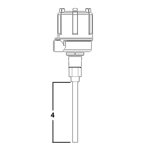 binmaster P68 Unshielded, Delrin sleeved 3-A/USDA probe 4 inch