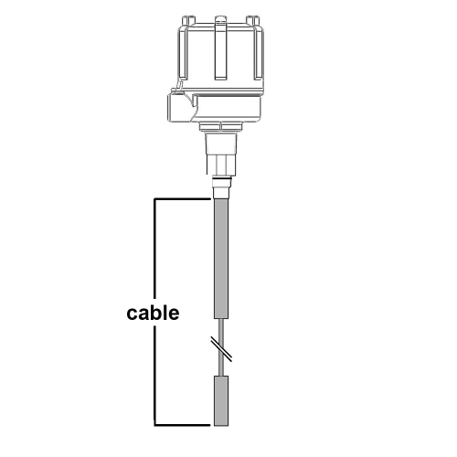 binmaster P76 Bare stainless steel, unshielded, hanging flexible cable extension with Teflon insert