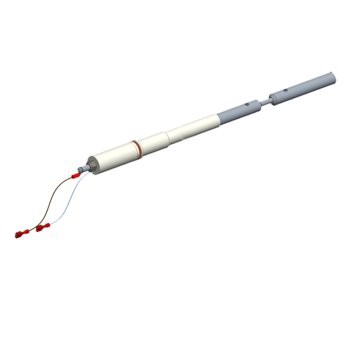 binmaster P86 Probe assembly, bare stainless steel, sleeved extended shield, hanging flexible cable probe