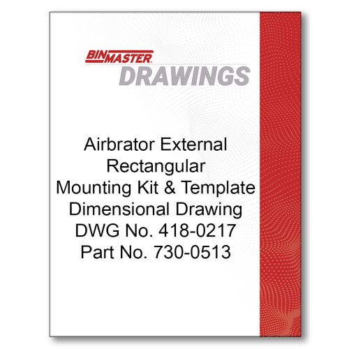 Airbrator Extl Rectanglular Mnt Kit and Template Dimensional Drawing