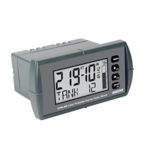 binmaster DPM-400 Loop powered 4-20 mA panel meter, dual line. Bargraph display, 2 relays and 4-20 mA output