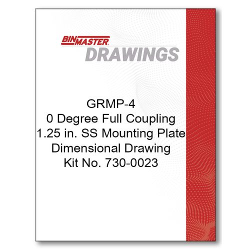 GRMP-4 0 Degree Full Coupling 1.25 in. SS Mounting Plate Dimensional Drawing