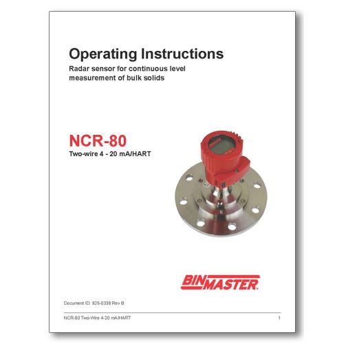 NCR-80 Two-Wire 4-20 mA HART Manual