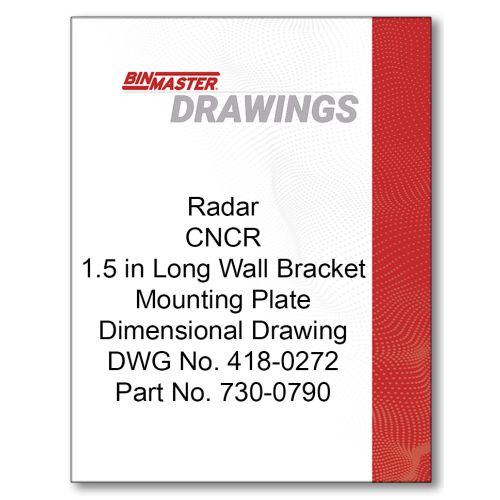 Radar CNCR 1.5 in. Long Wall Bracket Mounting Plate Dimensional Drawing