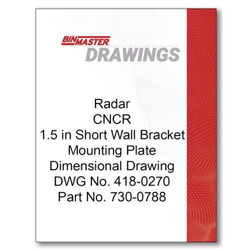Radar CNCR 1.5 in. Short Wall Bracket Mounting Plate Dimensional Drawing