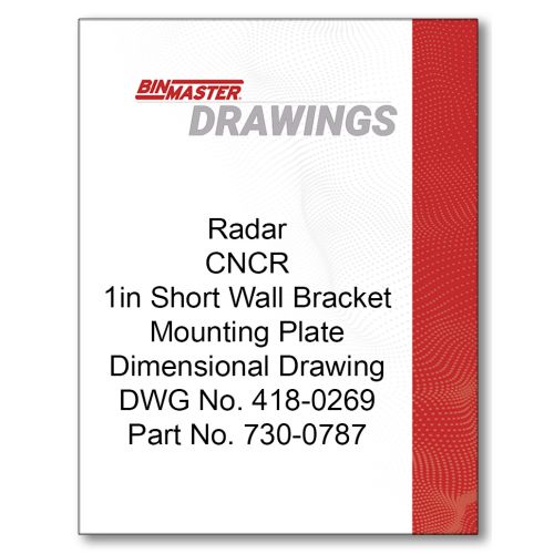 Radar CNCR 1 in. Short Wall Bracket Mounting Plate Dimensional Drawing