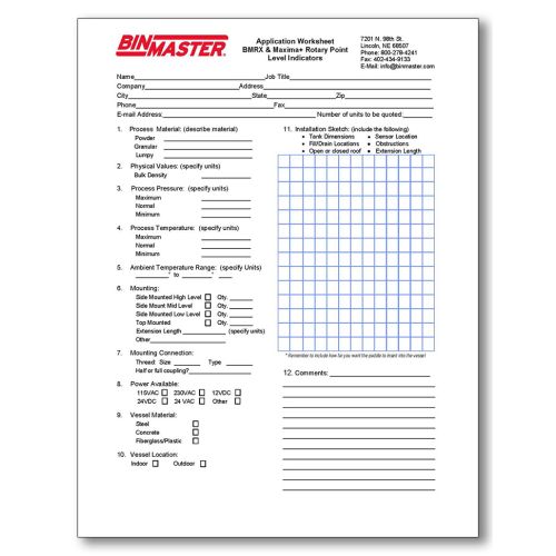 Rotary Application Worksheet