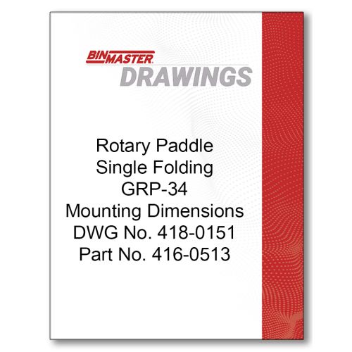 Rotary Paddle Single Folding GRP-34 Mounting Dimensions Drawing