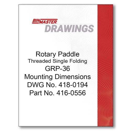 Rotary Paddle Threaded Single Folding GRP-36 Mounting Dimensions Drawing