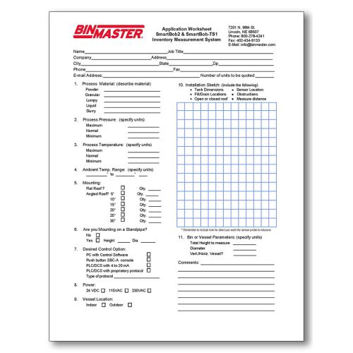 SmartBob Application Worksheet